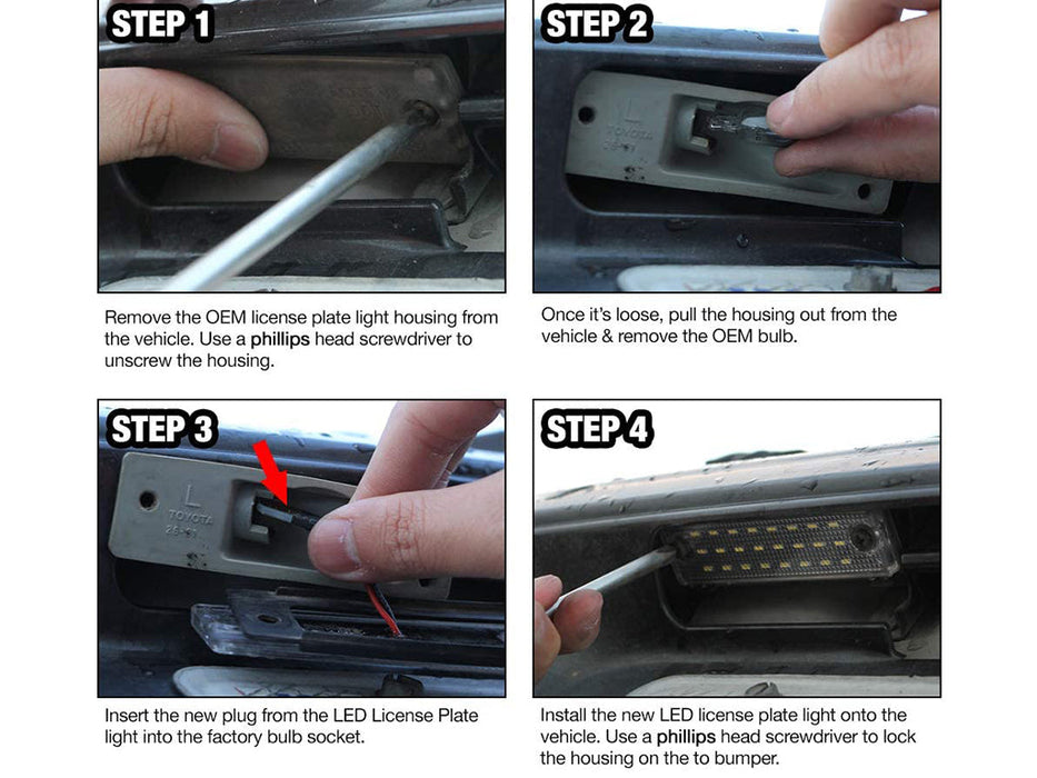 Cali Raised License Plate LED Lights For 4Runner (2003-2024)
