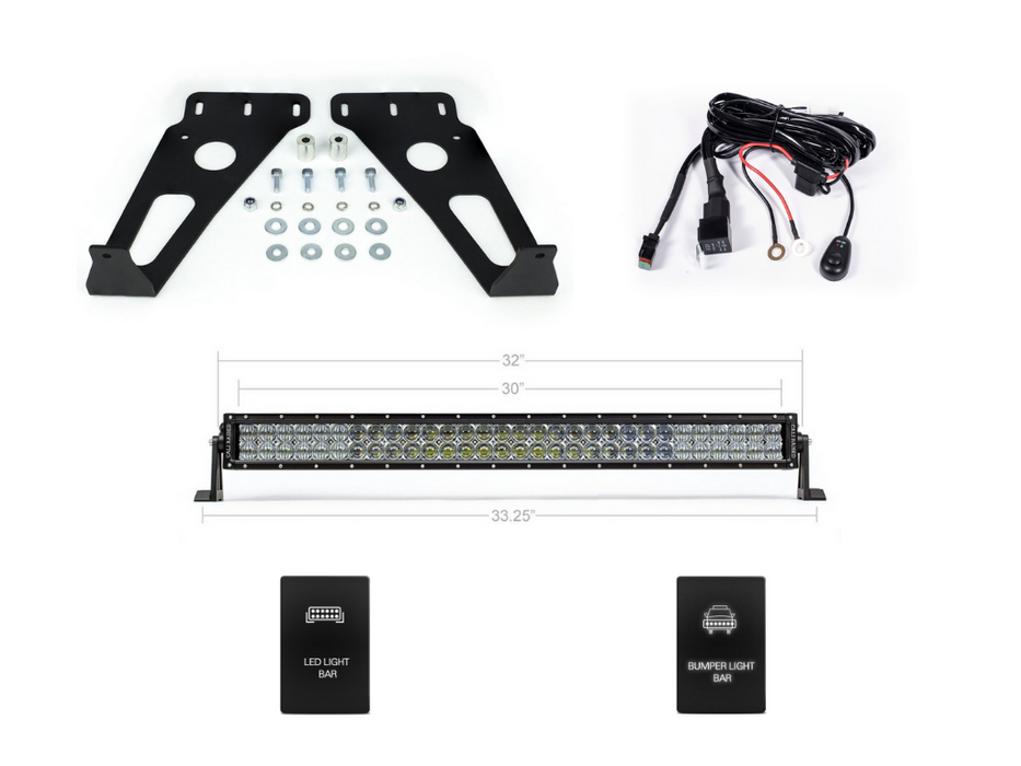 Cali Raised Hidden Grille Led Light Bar Brackets Kit For 4Runner (2014-2024)