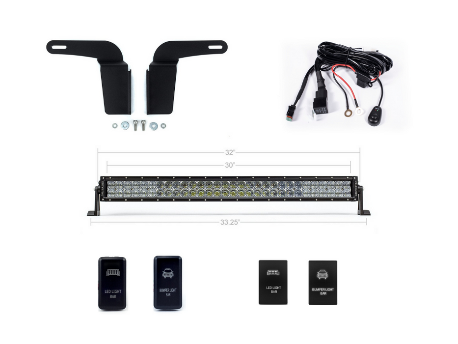 Cali Raised Lower Bumper Flush LED Light Bar Kit For 4Runner (2003-2009)