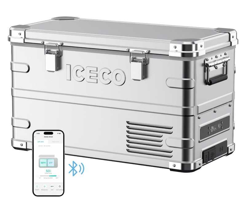 ICECO APL35 Dual Zone Aluminum Silver Fridge 35 LT