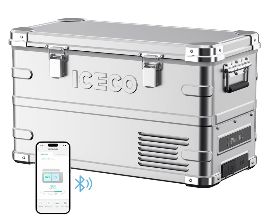 ICECO APL35 Dual Zone Aluminum Silver Fridge 35 LT