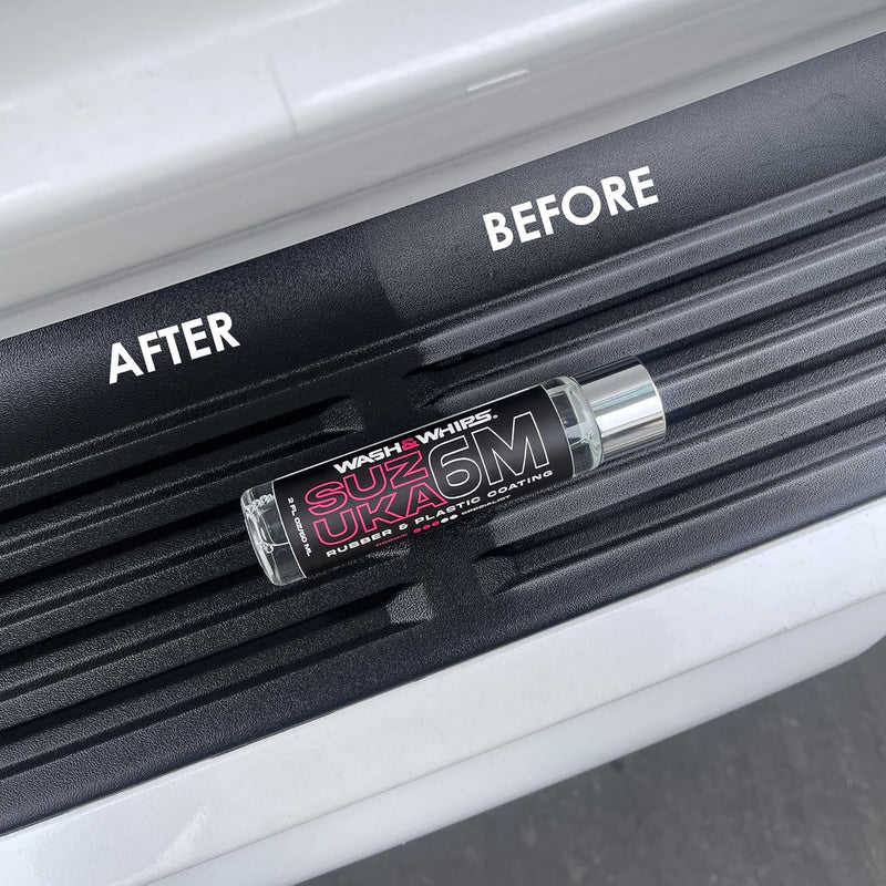 WASH&WHIPS Suzuka 6M Rubber & Plastic Coating For Cars, Restores and Brings Back Black - Concentrated Formula Non-Greasy, 60ml
