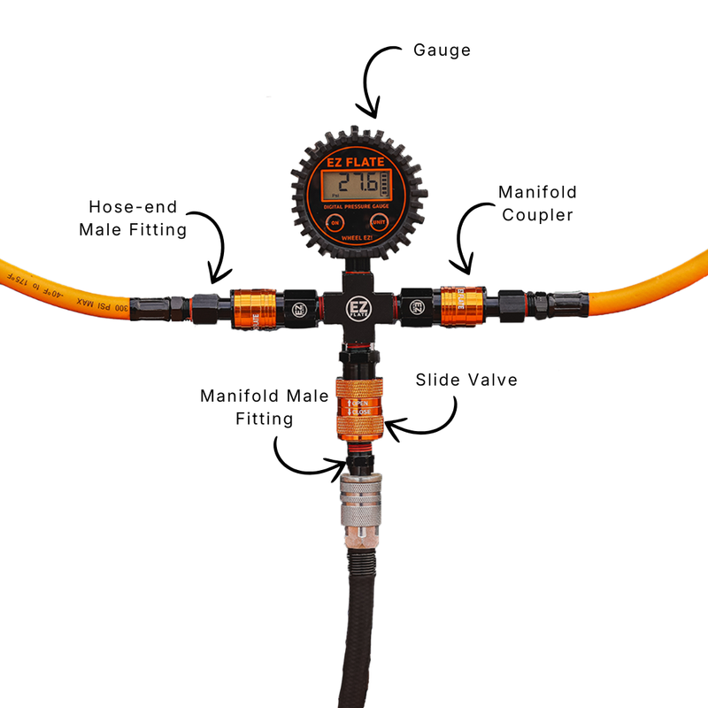 EZ FLATE Hyperflex 4-Way Hose Kit with Standard Manifold