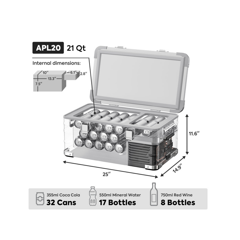 ICECO APL20 Light Duty Aluminum Silver Freezer Single Zone 20 LT