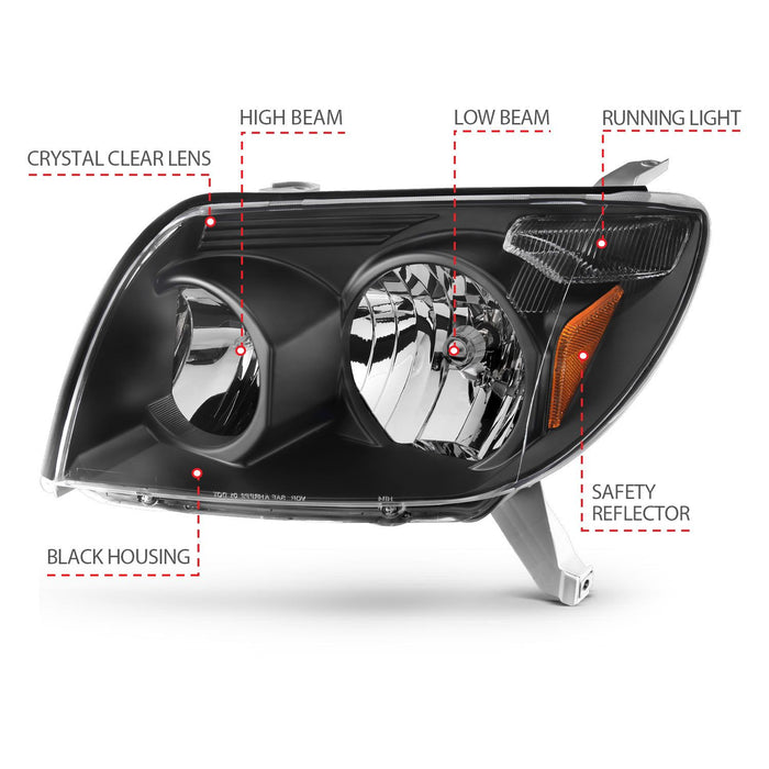Anzo Crystal Headlights Black For 4Runner (2003-2005)
