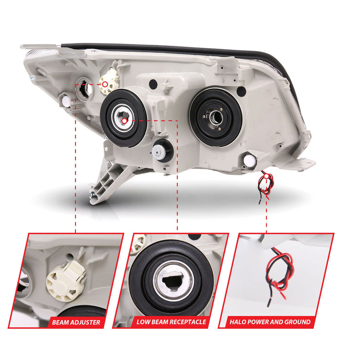 Anzo Projector Black Headlights RX Halo For 4Runner (2006-2009)