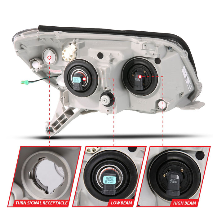Anzo Projector Headlights Plank Style Black For 4Runner (2006-2009)