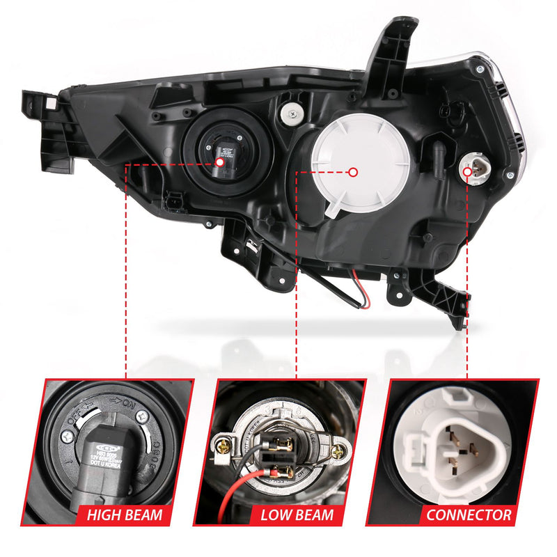 Anzo Projector Light Bar Style Chrome Headlights For 4Runner (2014-2021)