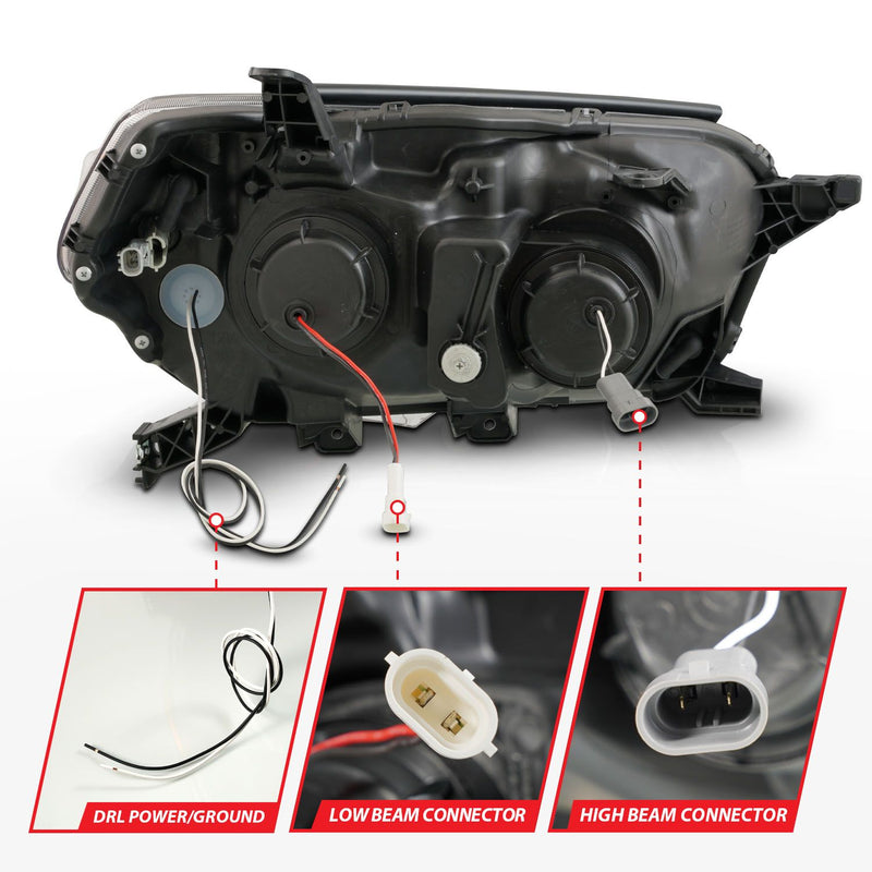 Anzo Projector Plank Style Headlights Chrome For 4Runner (2010-2013)