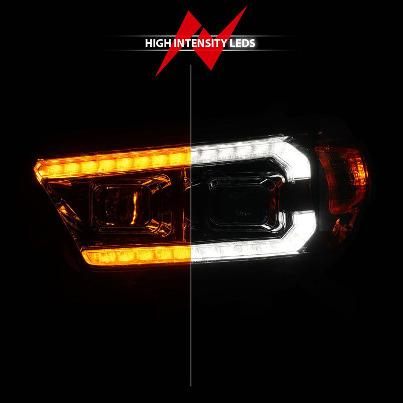 Anzo Projector Plank Style Headlights Chrome For 4Runner (2010-2013)