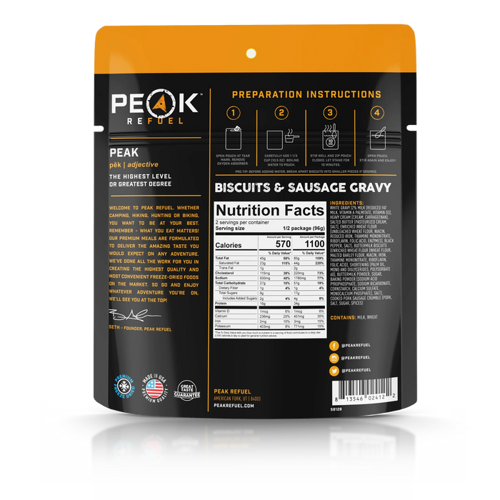 Peak Refuel Freeze-Dried Meals