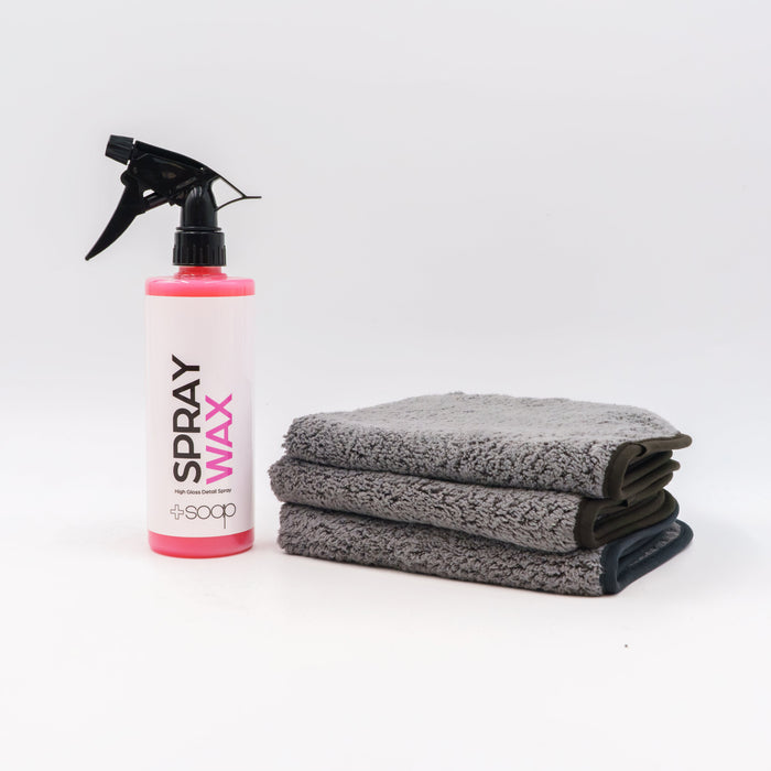 Plus Soap Spray Wax and Microfiber Towel Combo