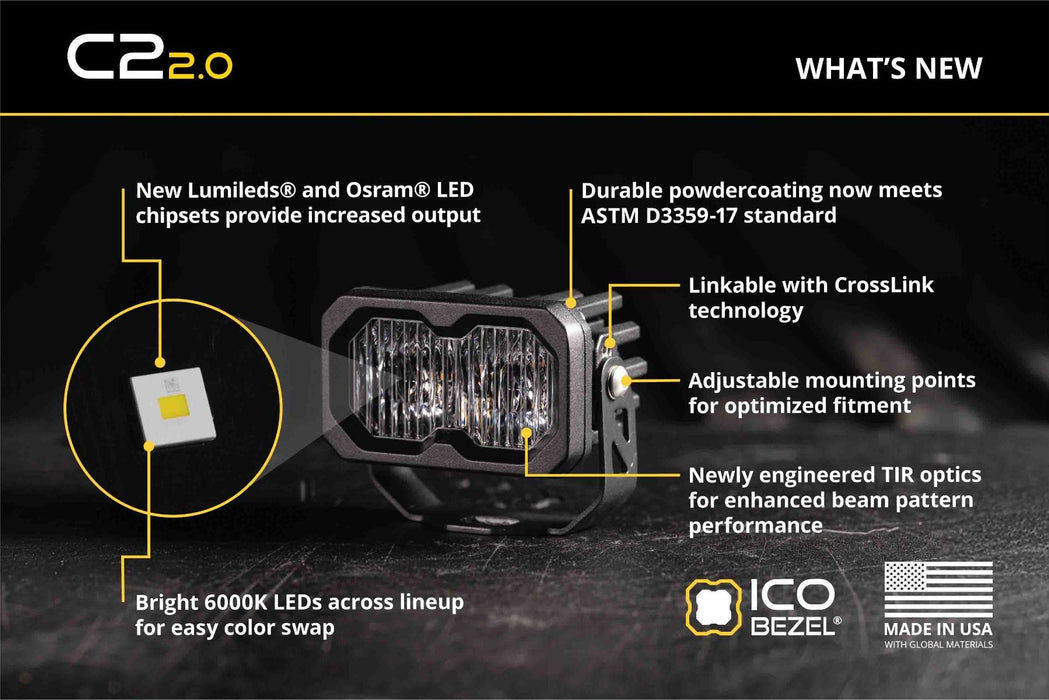 Diode Dynamics C2 2.0 SAE/DOT White Pro LED Pod (pair)