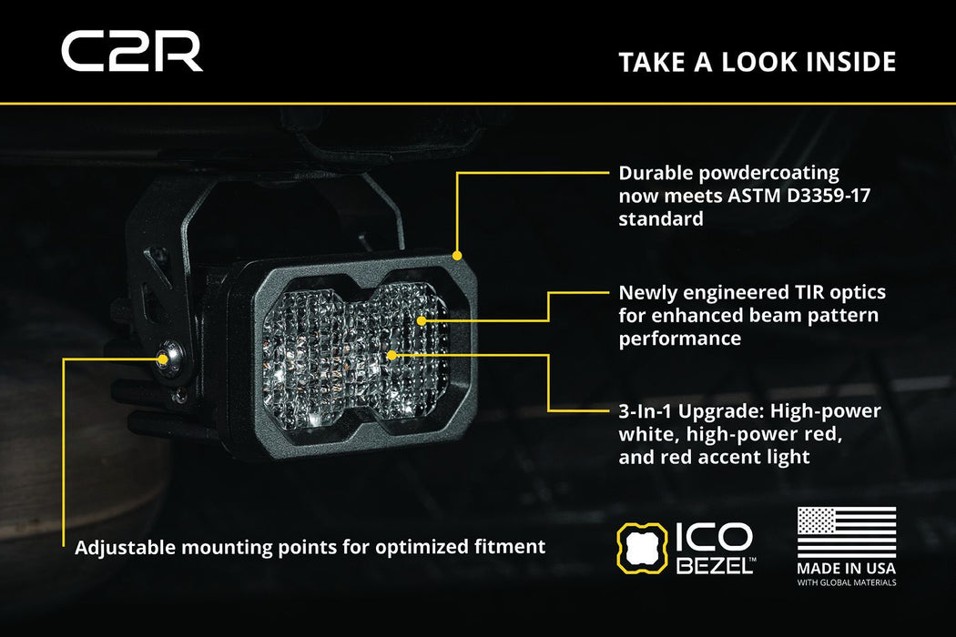 Diode Dynamics C2R White Flood LED Pod (pair)