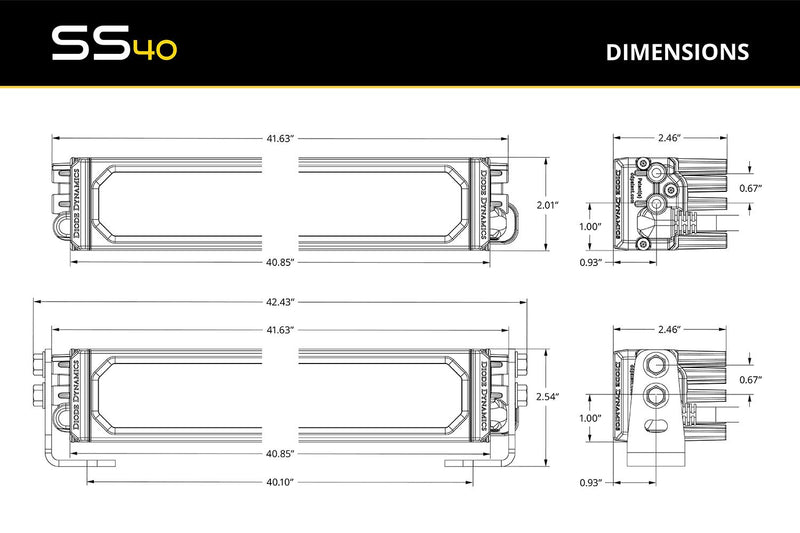 Diode Dynamics SS40 Yellow LED Light Bar For 4Runner