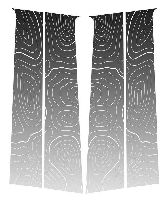 Vinyl Garage Topo B Pillar Decals For 4Runner (2025-Current)