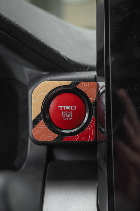 Vinyl Garage Start/Stop Button Overlay For 4Runner (2025-Current)