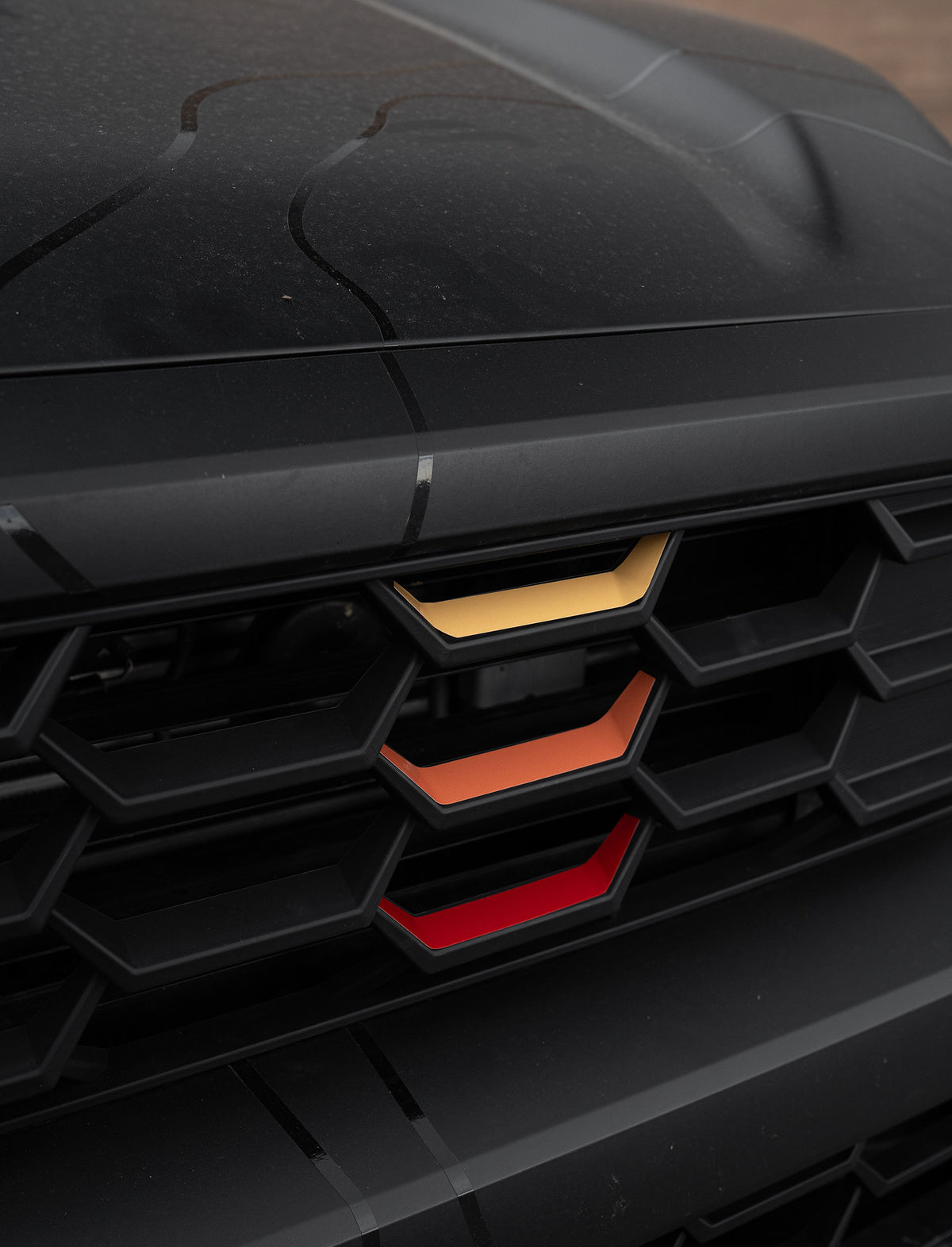 Brushed Scole Stripe / BLACK × GRAGE Grill Accent Strips for Toyota 4Runner | Vinyl Garage — 4Runner