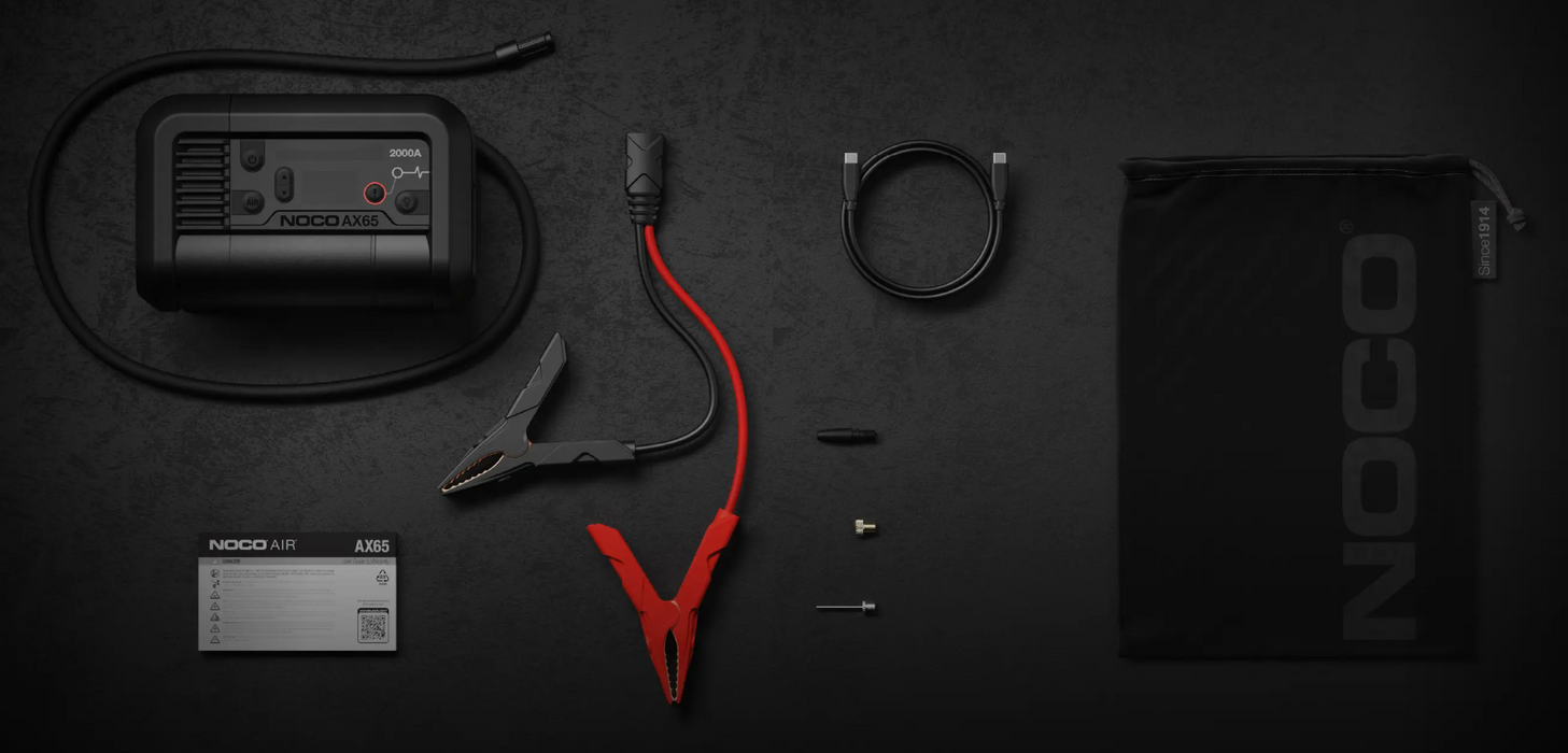 Noco AX65 2000A Boost Air Jump Starter and 67LPM 100PSI Air Compressor