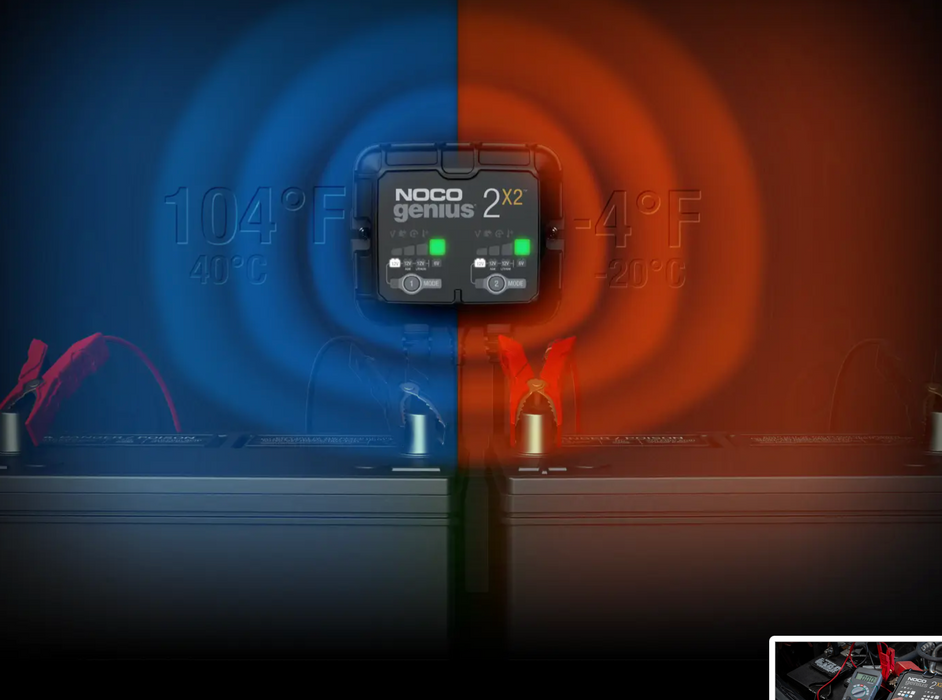 Noco GENIUS2X2 6V/12V 2-Bank 4A Smart Battery Charger