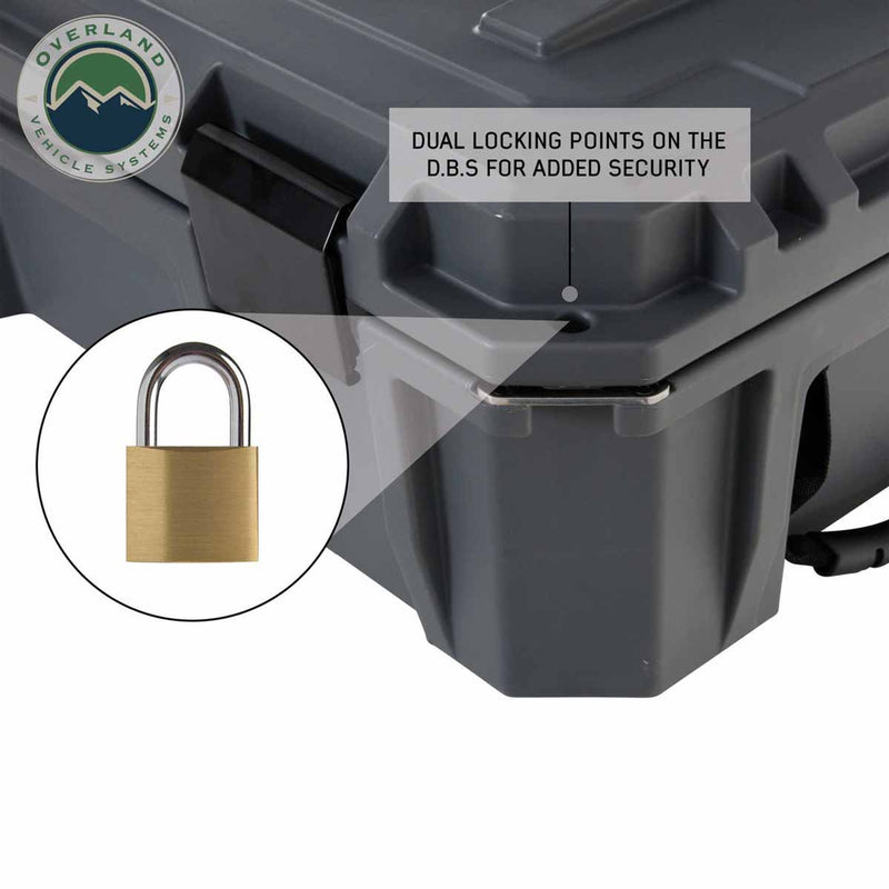 Overland Vehicle Systems D.B.S. Dark Grey 117 QT Dry Box W/Drain and Bottle Opener