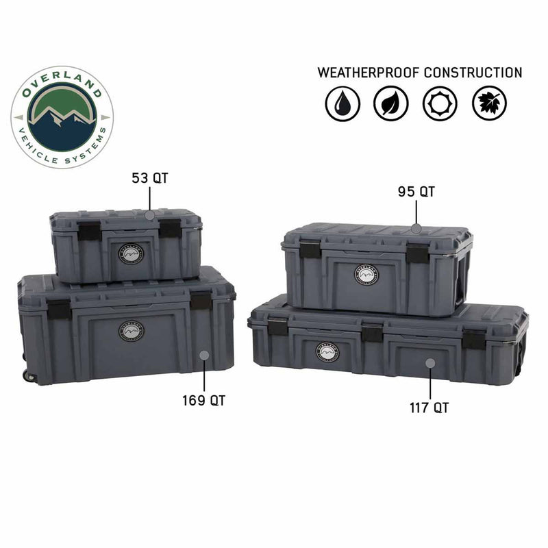 Overland Vehicle Systems D.B.S. Dark Grey 117 QT Dry Box W/Drain and Bottle Opener