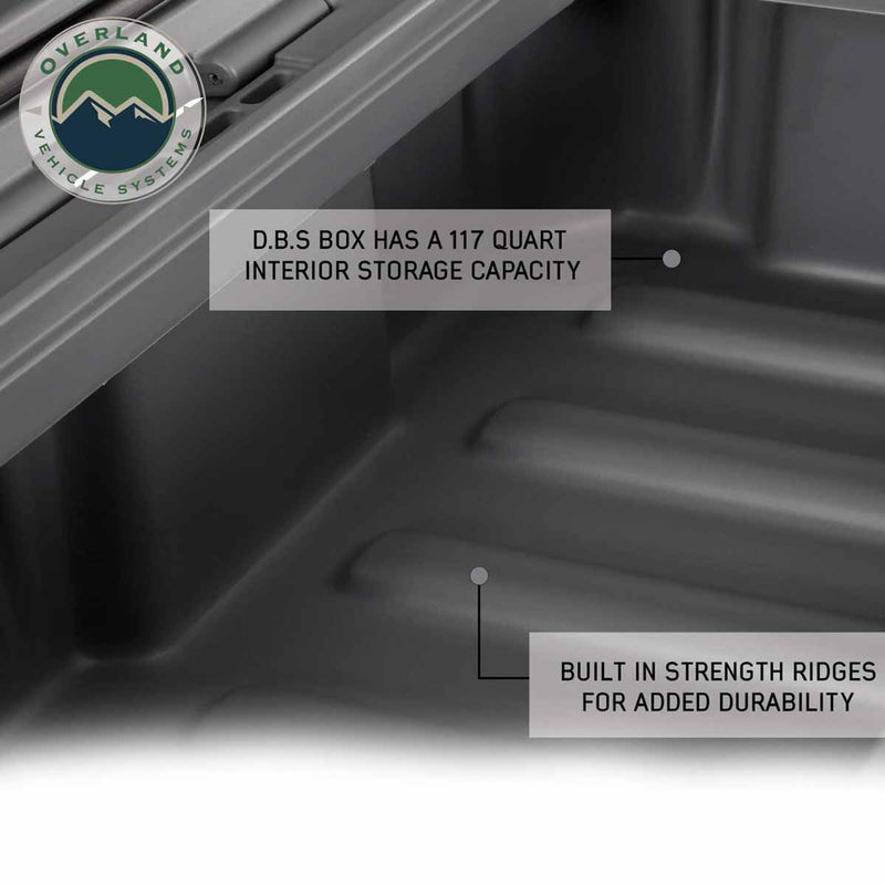 Overland Vehicle Systems D.B.S. Dark Grey 117 QT Dry Box W/Drain and Bottle Opener