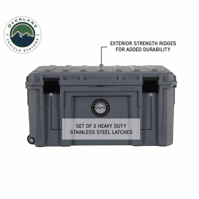 Overland Vehicle Systems D.B.S. Dark Grey 169 QT Dry Box W/Wheels, Drain & Bottle Opener