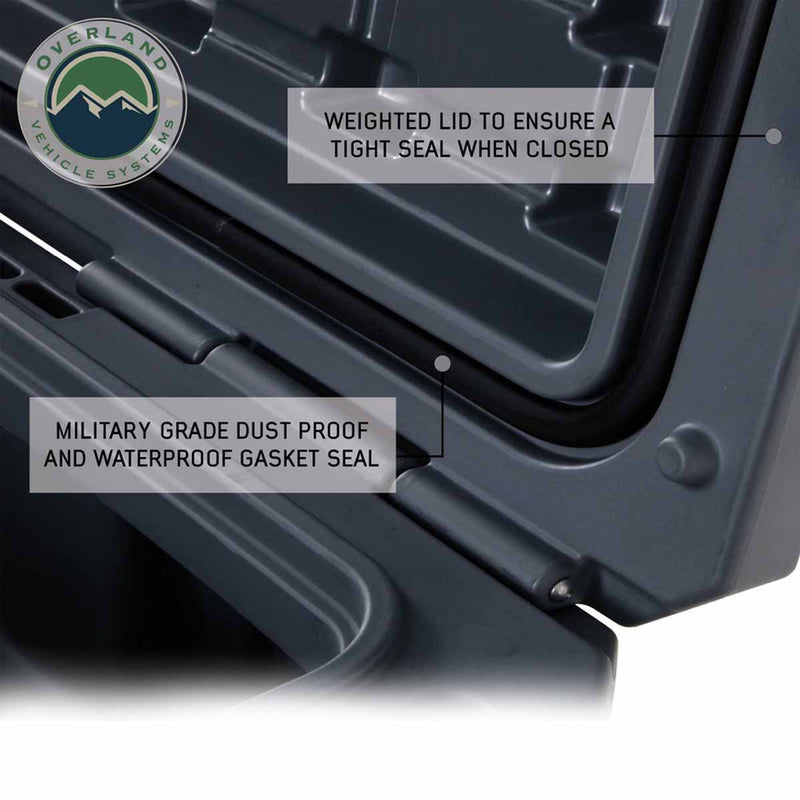 Overland Vehicle Systems D.B.S. Dark Grey 169 QT Dry Box W/Wheels, Drain & Bottle Opener