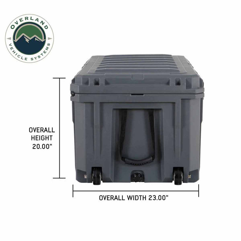 Overland Vehicle Systems D.B.S. Dark Grey 169 QT Dry Box W/Wheels, Drain & Bottle Opener