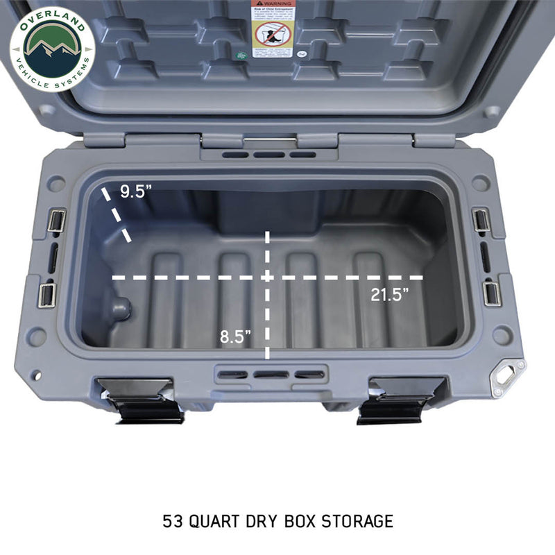 Overland Vehicle Systems Dark Grey Dry Box W/Drain and Bottle Opener
