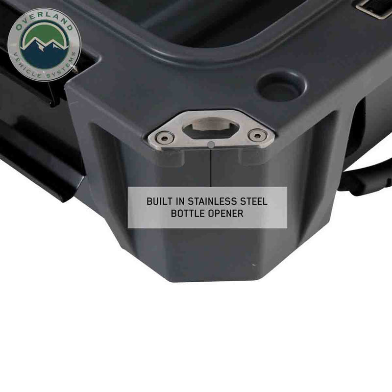 Overland Vehicle Systems Dark Grey Dry Box W/Drain and Bottle Opener