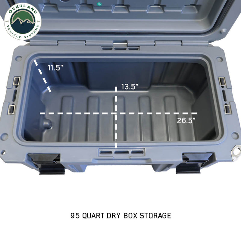 Overland Vehicle Systems Dark Grey Dry Box W/Drain and Bottle Opener