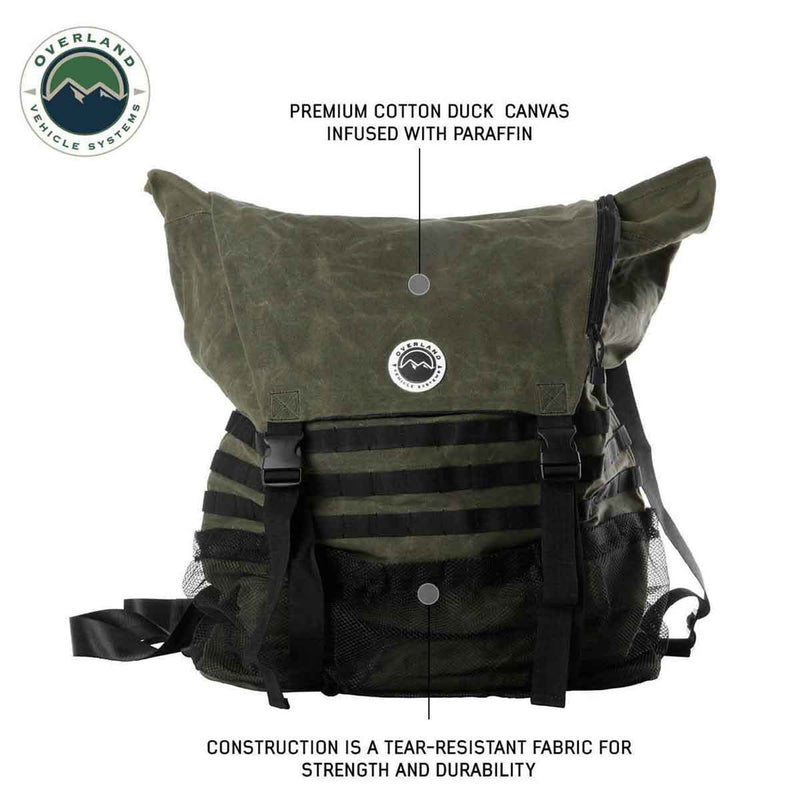 Overland Vehicle Systems Extra Large Trash Bag Tire Mount #16 Waxed Canvas Universal