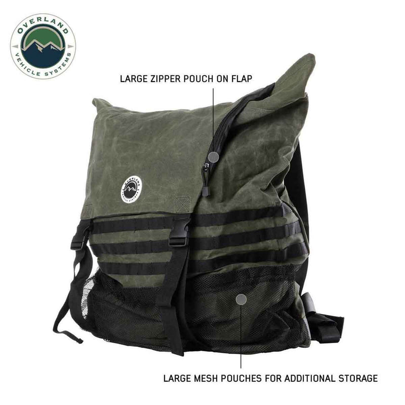 Overland Vehicle Systems Extra Large Trash Bag Tire Mount #16 Waxed Canvas Universal