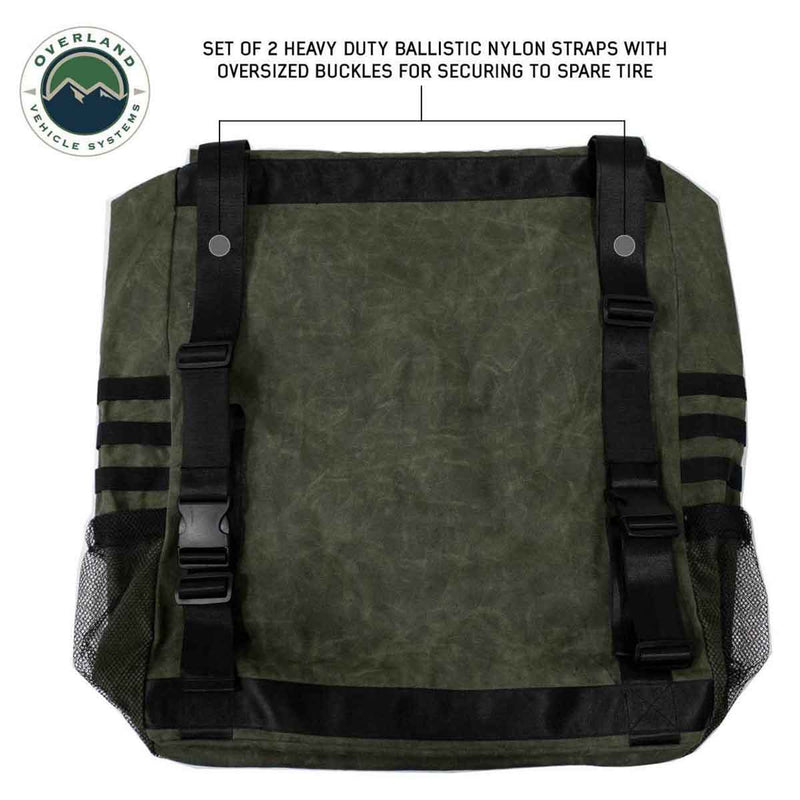 Overland Vehicle Systems Extra Large Trash Bag Tire Mount #16 Waxed Canvas Universal