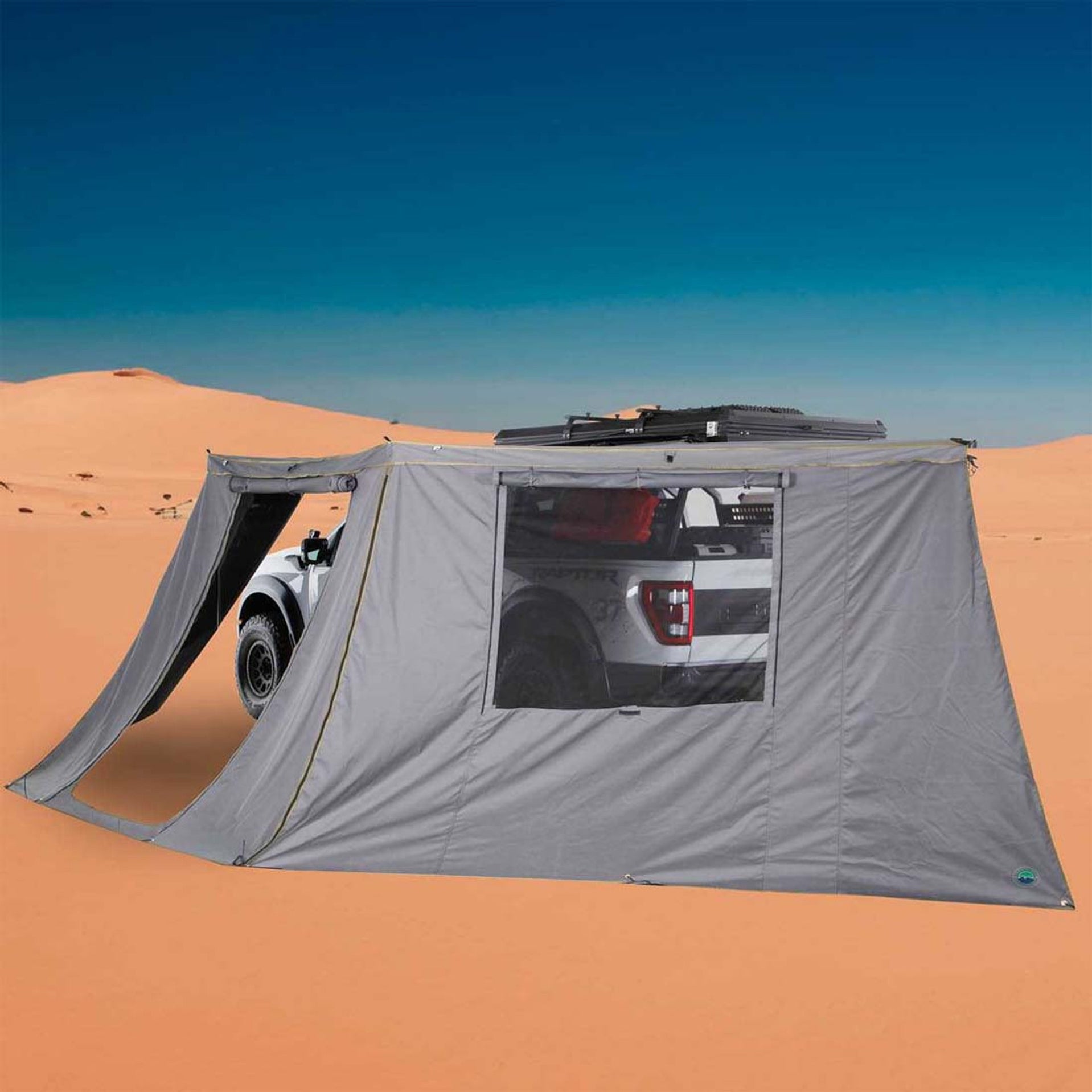 Overland Vehicle Systems Nomadic 270 LT - Tenda da sole lato conducente, copertura grigio scuro con copertura nera universale