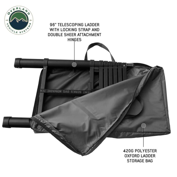 Overland Vehicle Systems HD Nomadic 3 Arctic White Extended Soft Shell Roof Top Tent