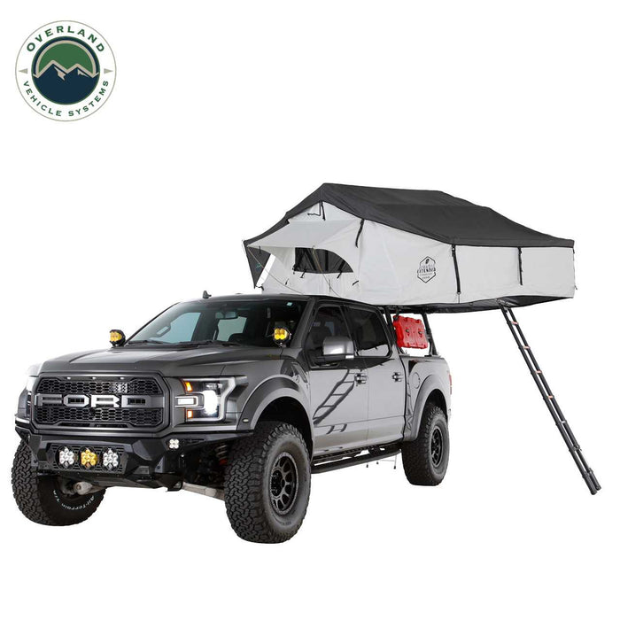 Overland Vehicle Systems HD Nomadic 3 Arctic White Extended Soft Shell Roof Top Tent