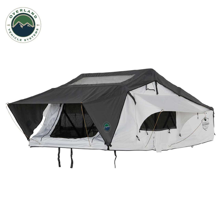 Overland Vehicle Systems HD Nomadic 3 Arctic White Extended Soft Shell Roof Top Tent