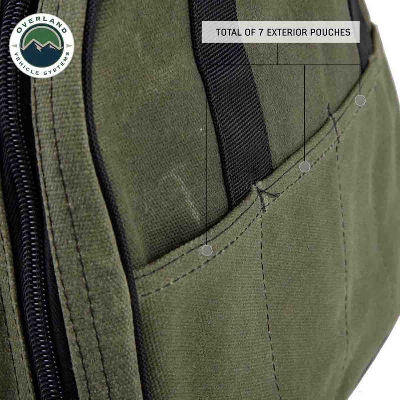 Overland Vehicle Systems Jumper Cable Storage Bag #16 Waxed Canvas