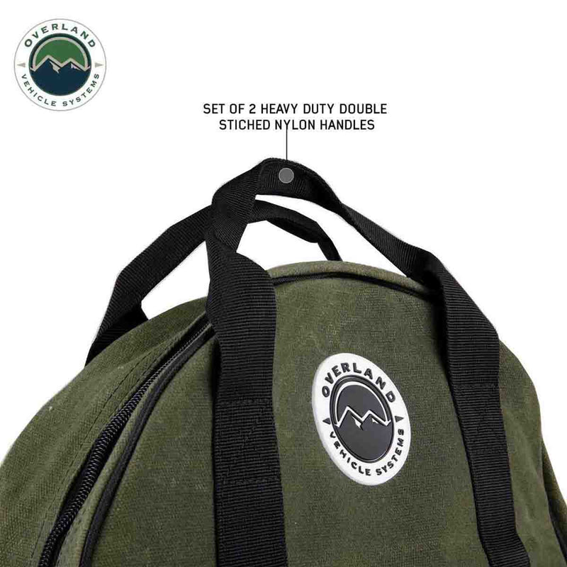 Overland Vehicle Systems Jumper Cable Storage Bag #16 Waxed Canvas