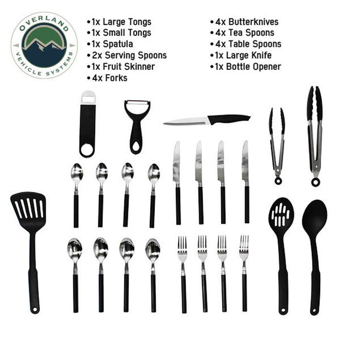 Overland Vehicle Systems Overland Kitchen 24 Kit Piece Cooking & Utensil Kit