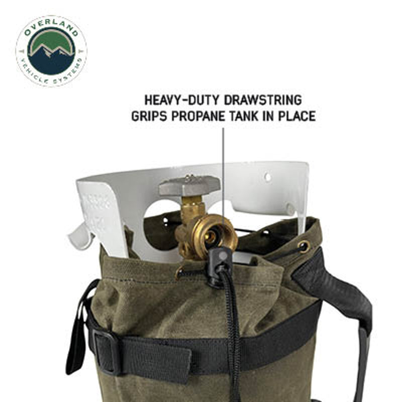 Overland Vehicle Systems Propane Bag W/Handle & Straps #16 Waxed Canvas Storage
