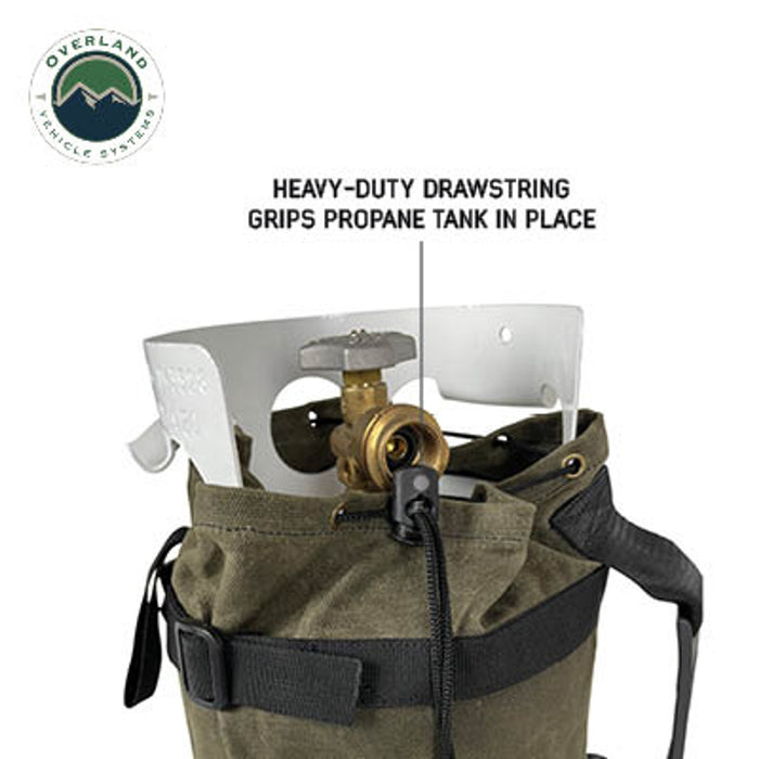 Overland Vehicle Systems Propane Bag W/Handle & Straps #16 Waxed Canvas Storage