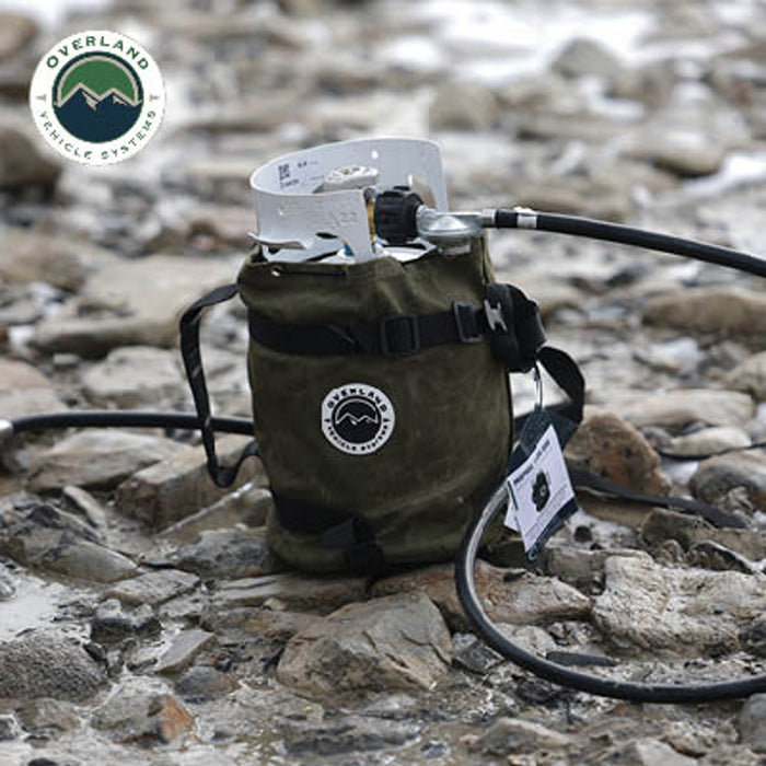 Overland Vehicle Systems Propane Bag W/Handle & Straps #16 Waxed Canvas Storage