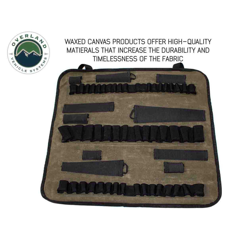 Overland Vehicle Systems Rolled Socket Organizer Storage Bag #16 Waxed Canvas