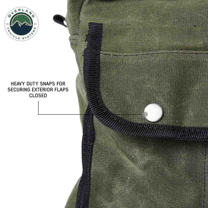 Overland Vehicle Systems Small Duffle Bag W/Handle & Straps #16 Waxed Canvas Storage