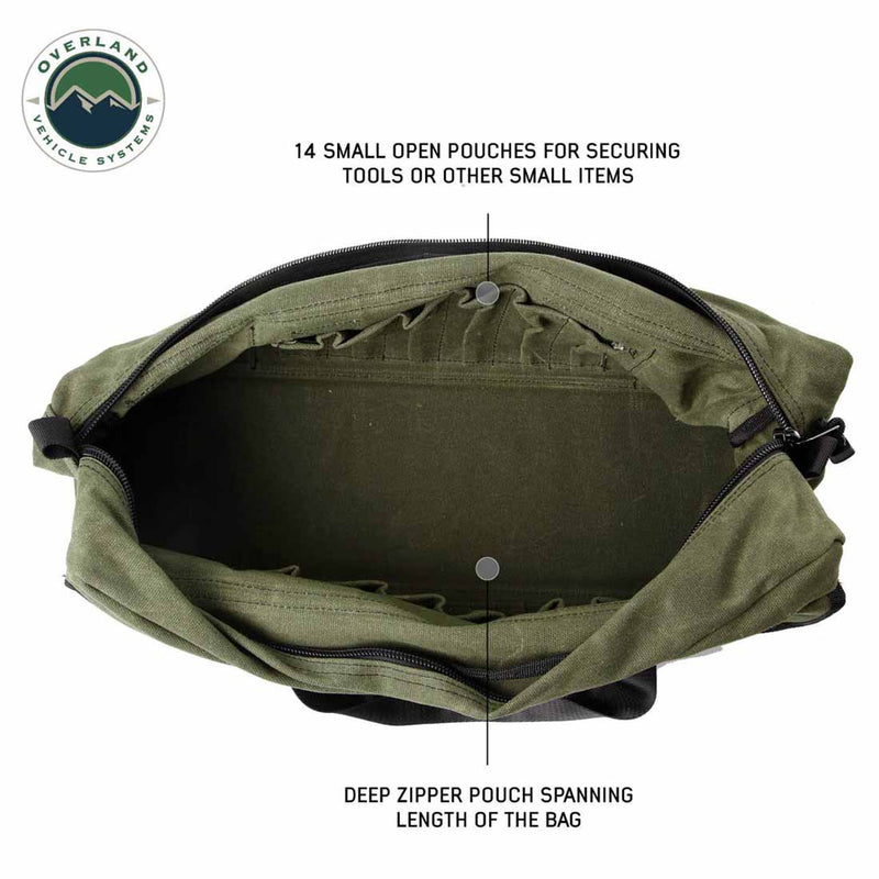 Overland Vehicle Systems Small Duffle Bag W/Handle & Straps #16 Waxed Canvas Storage