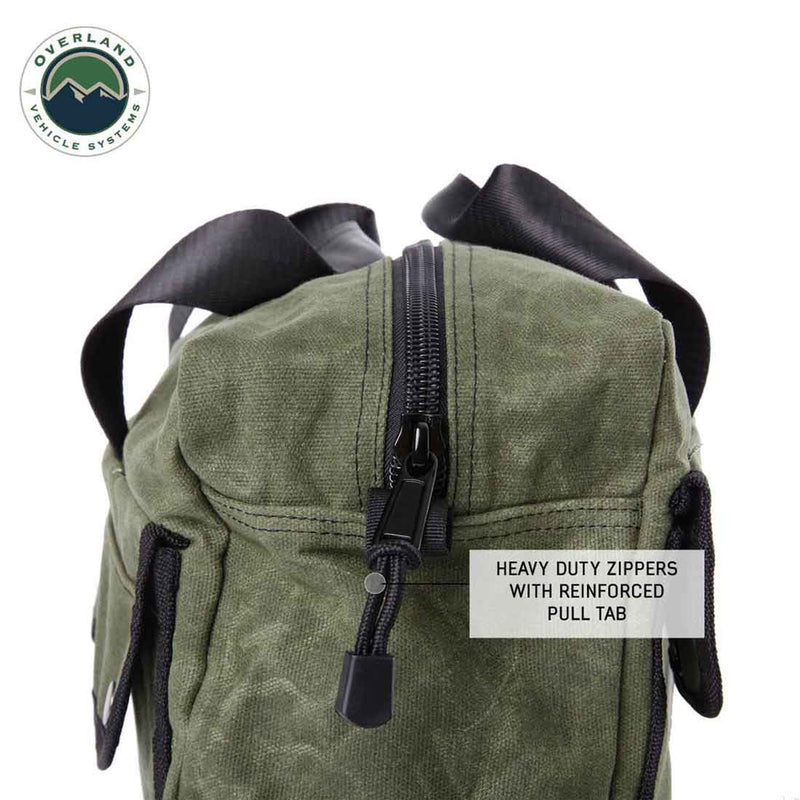 Overland Vehicle Systems Small Duffle Bag W/Handle & Straps #16 Waxed Canvas Storage